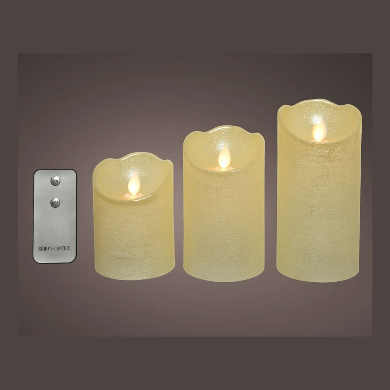 LED Wax Waving Candles - Set of 3