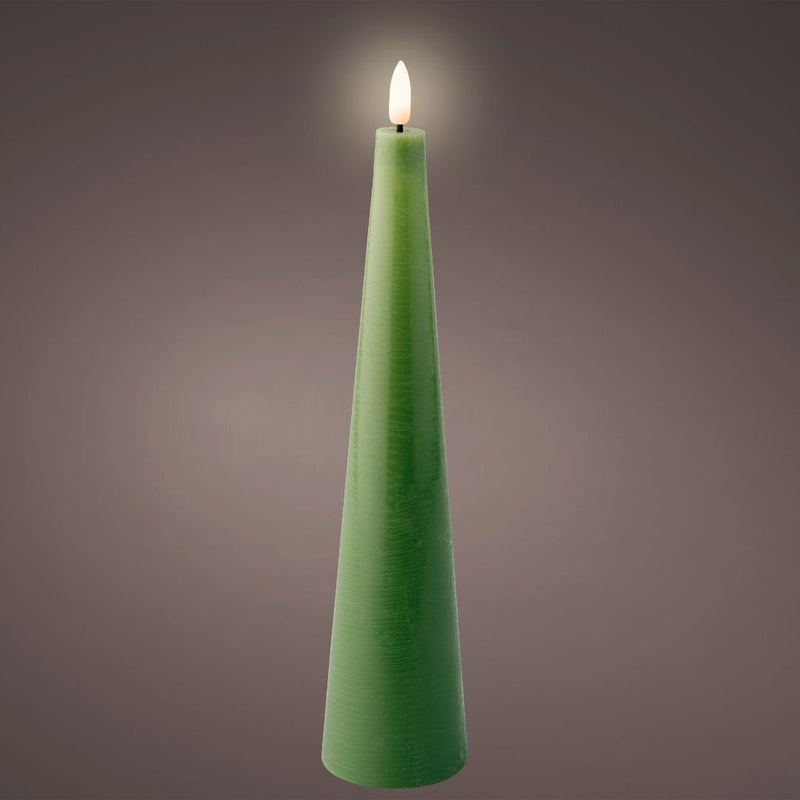 LED Wick Candle Cone - Green