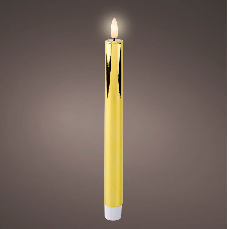 LED Wick Dinner Candles Gold - 2 Pack