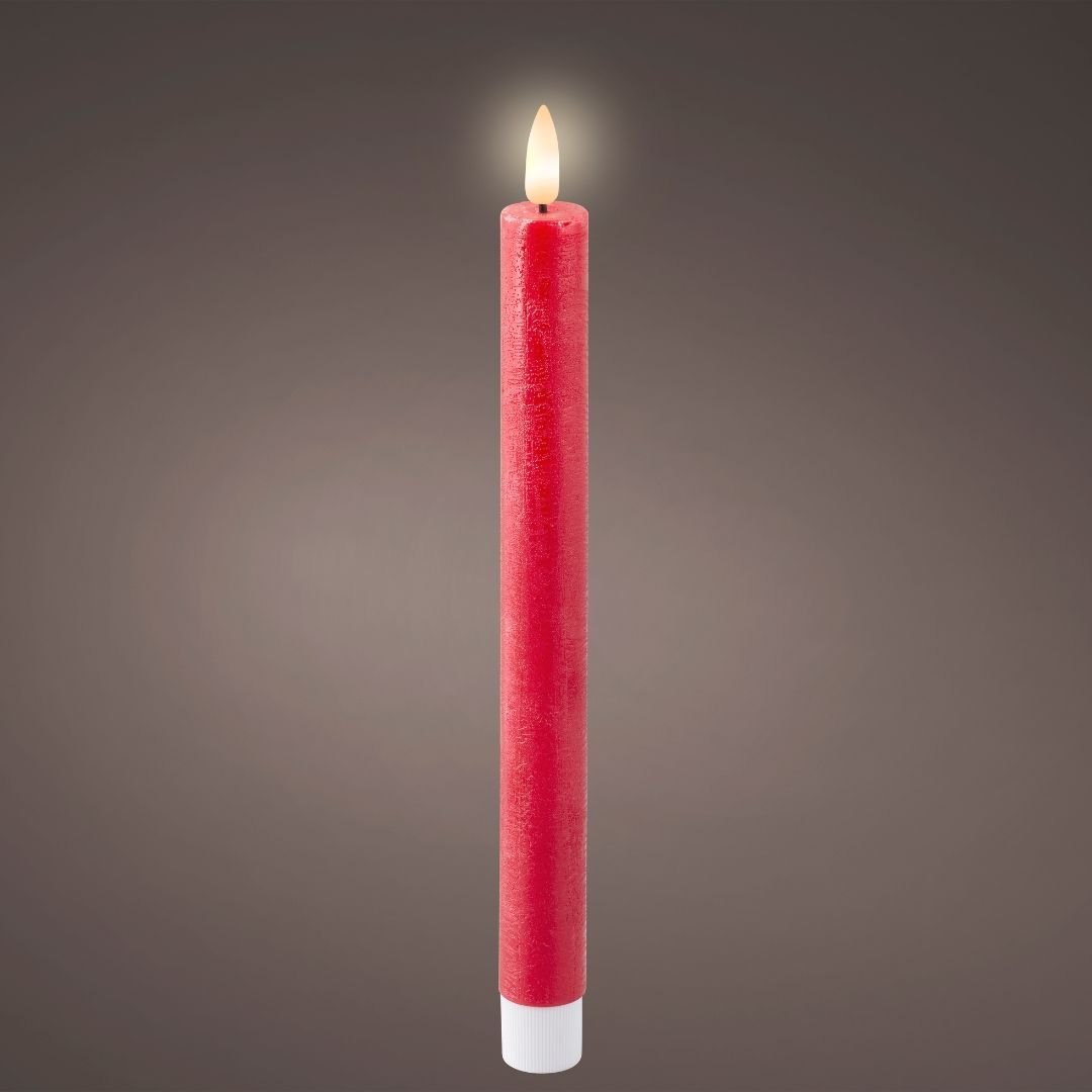 LED Wick Dinner Candles Red - 2 Pack