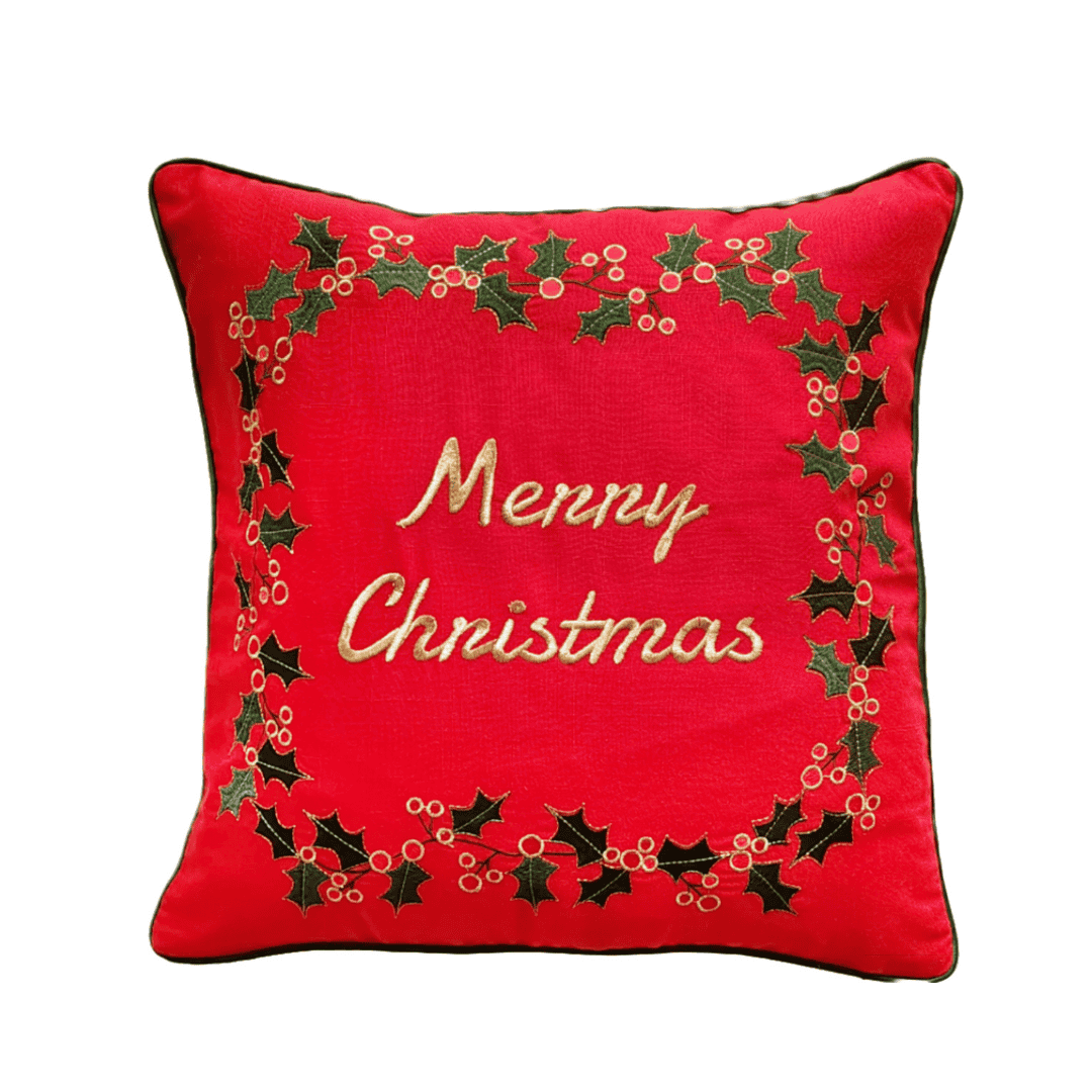 'Merry Christmas' Cushion - Red