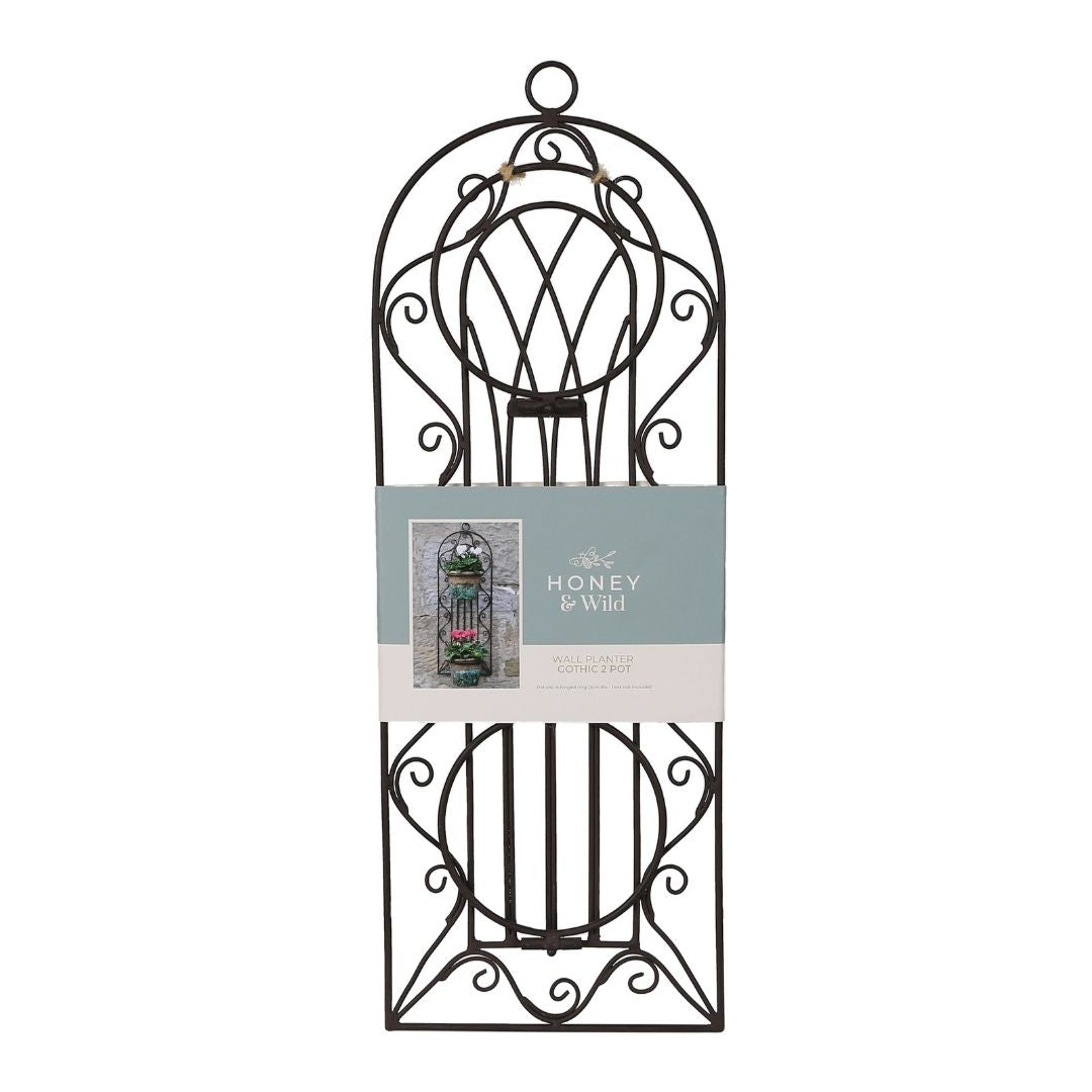 Metal Wall Pot Holder - Gothic