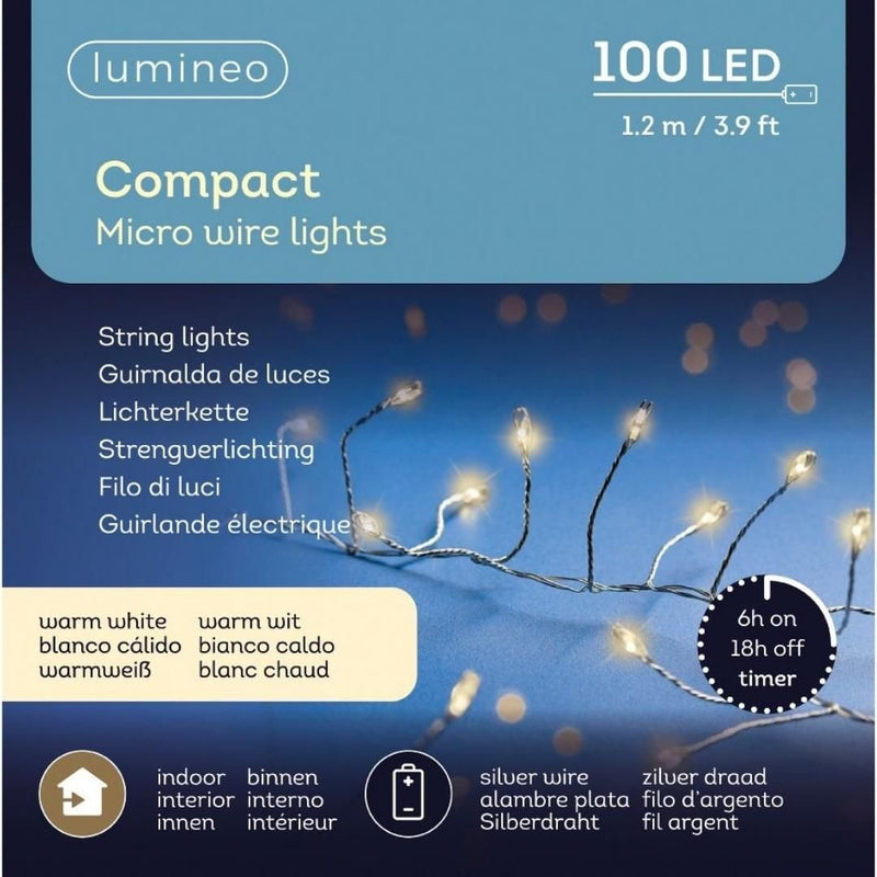 Micro LED Compact Christmas String Lights - Warm White