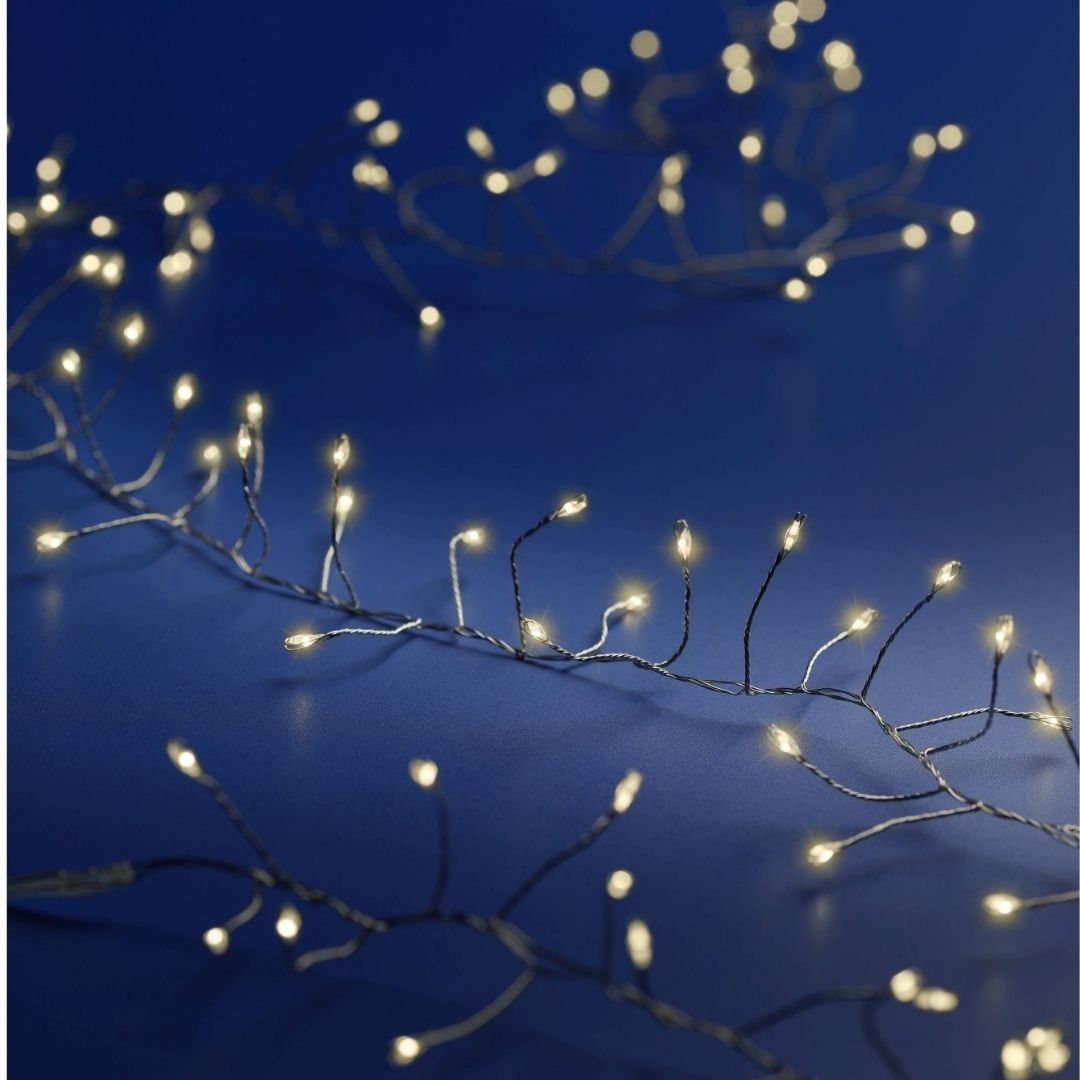Micro Wire LED Compact Christmas String Lights - Warm White - Battery Operated