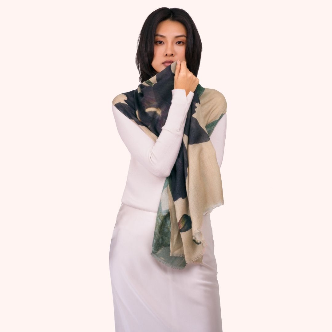 Wool Wrap Scarf - Midnight Orchid