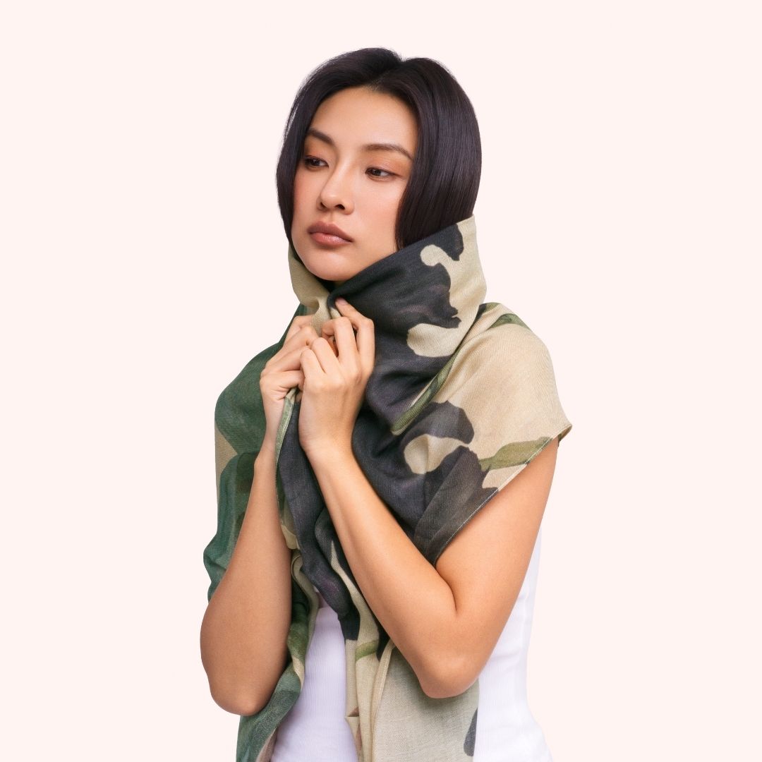 Wool Wrap Scarf - Midnight Orchid