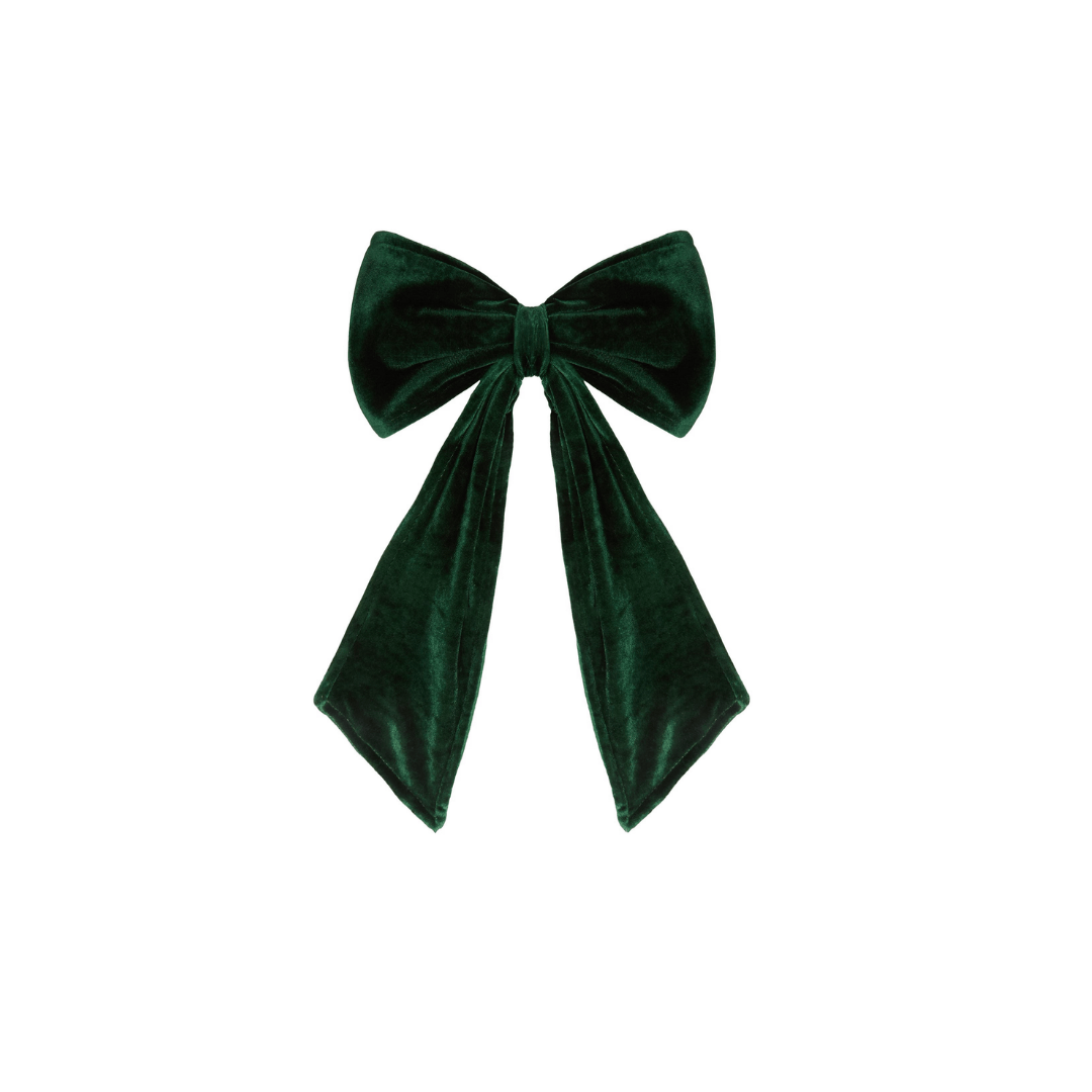 Mini Deep Green Velvet Bow