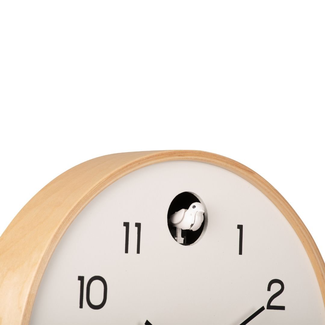 Modern Cuckoo Clock Birch - White