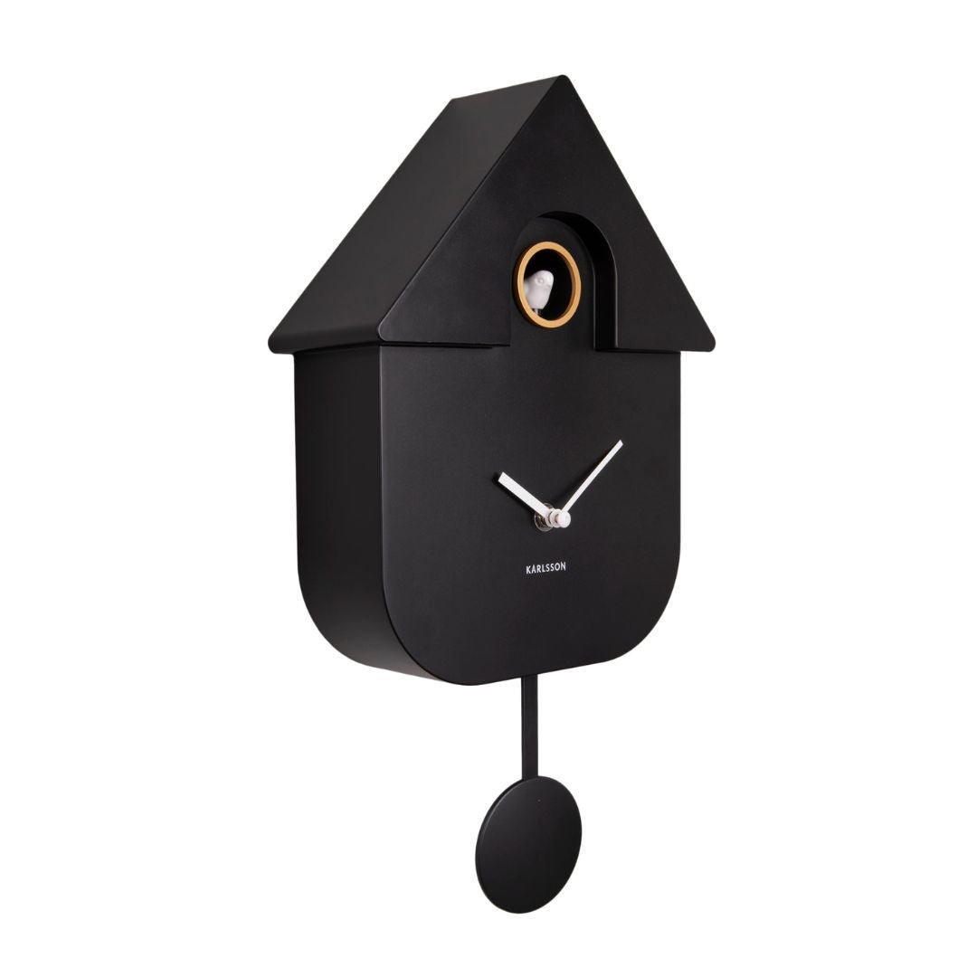 Modern Cuckoo Wall Clock Black