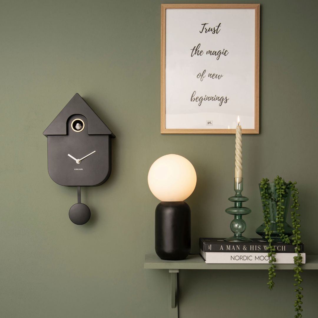 Modern Cuckoo Wall Clock Black