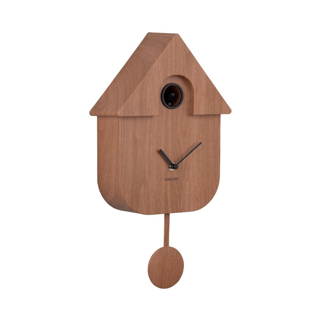 Modern Cuckoo Wall Clock Dark Wood