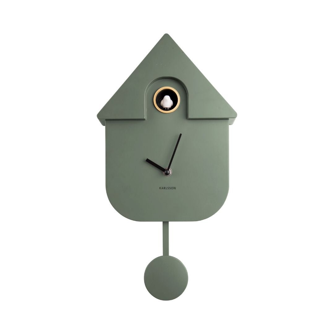 Modern Cuckoo Wall Clock Green