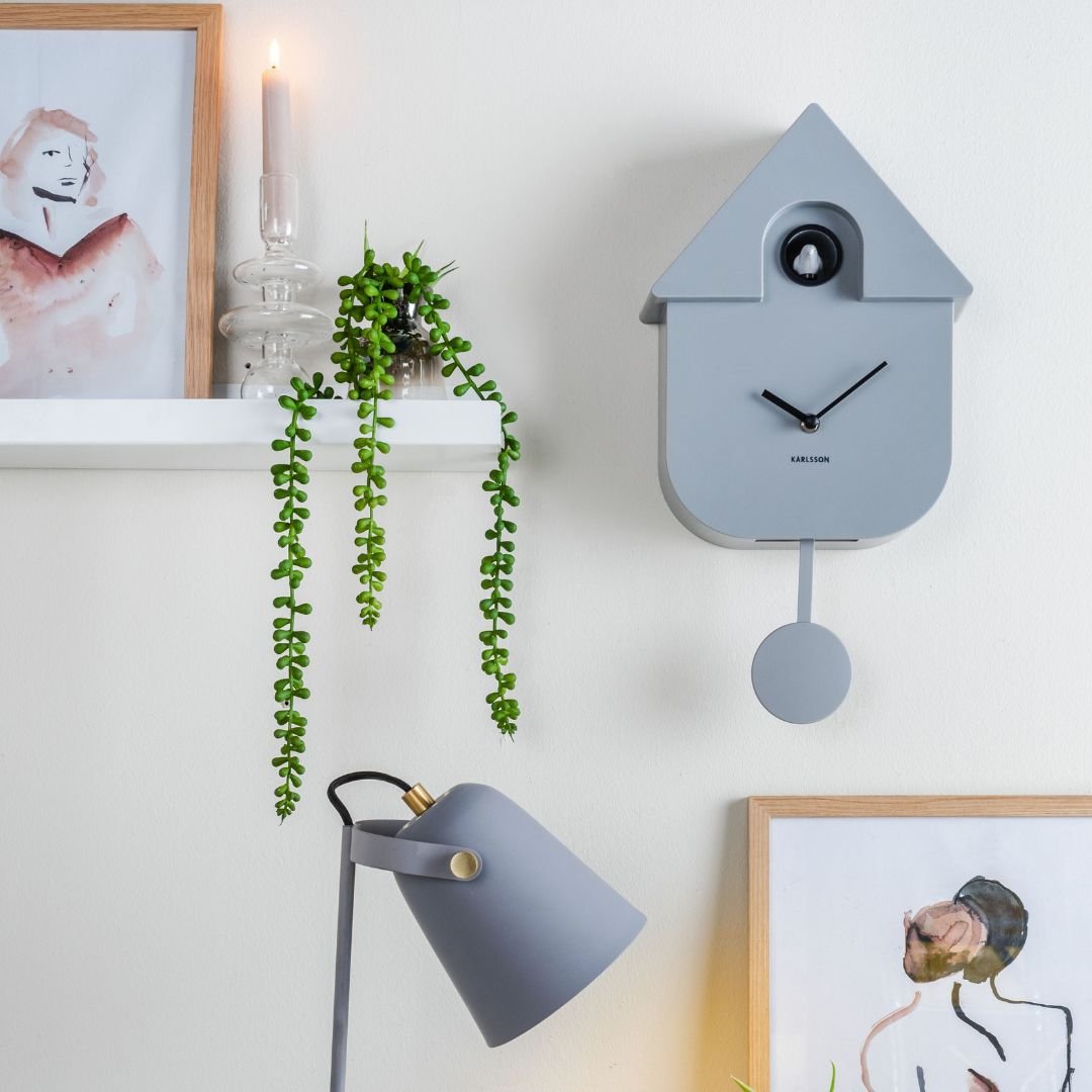 Modern Cuckoo Wall Clock Grey