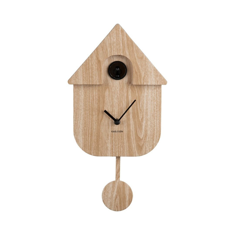 Modern Cuckoo Wall Clock Light Wood