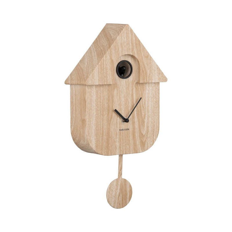 Modern Cuckoo Wall Clock Light Wood