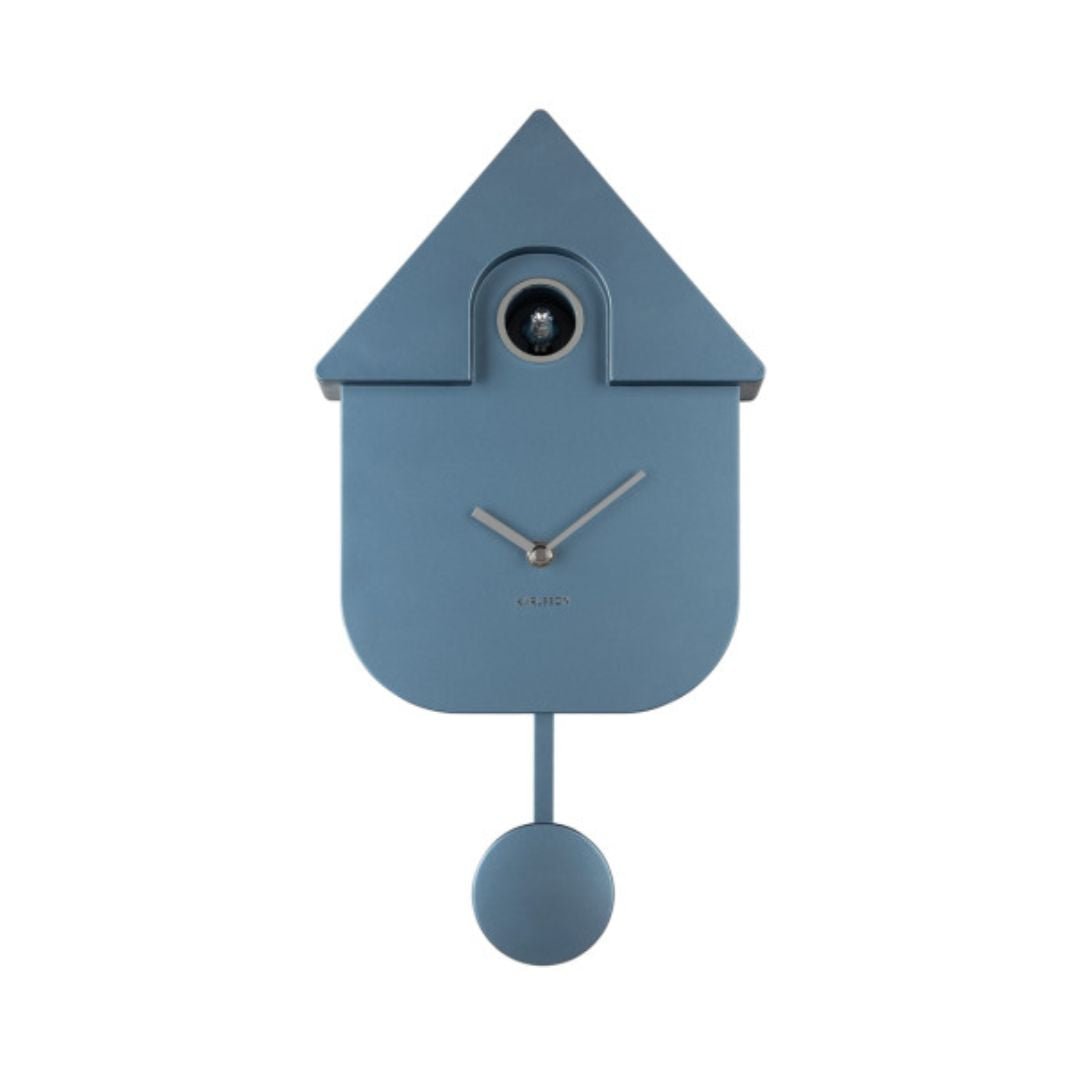 Modern Cuckoo Wall Clock Metallic Blue