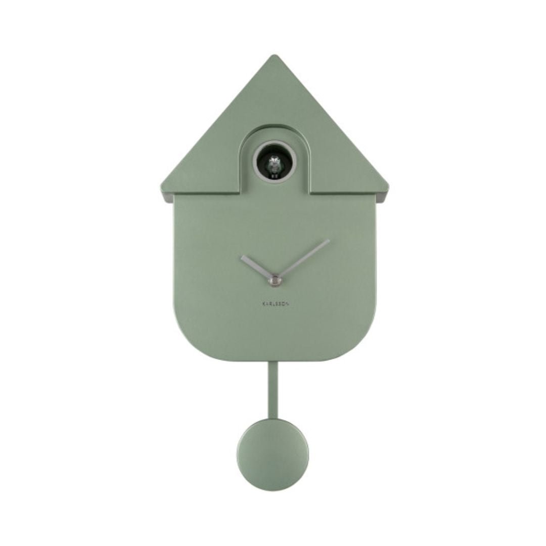 Modern Cuckoo Wall Clock Metallic Green