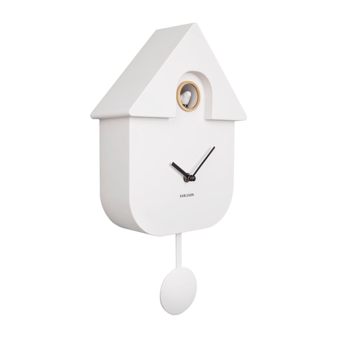 Modern Cuckoo Wall Clock White