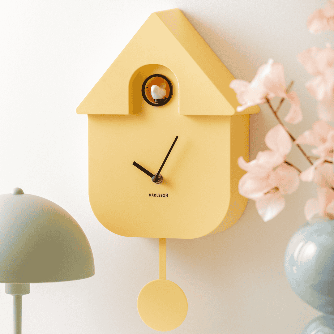Modern Cuckoo Wall Clock Yellow