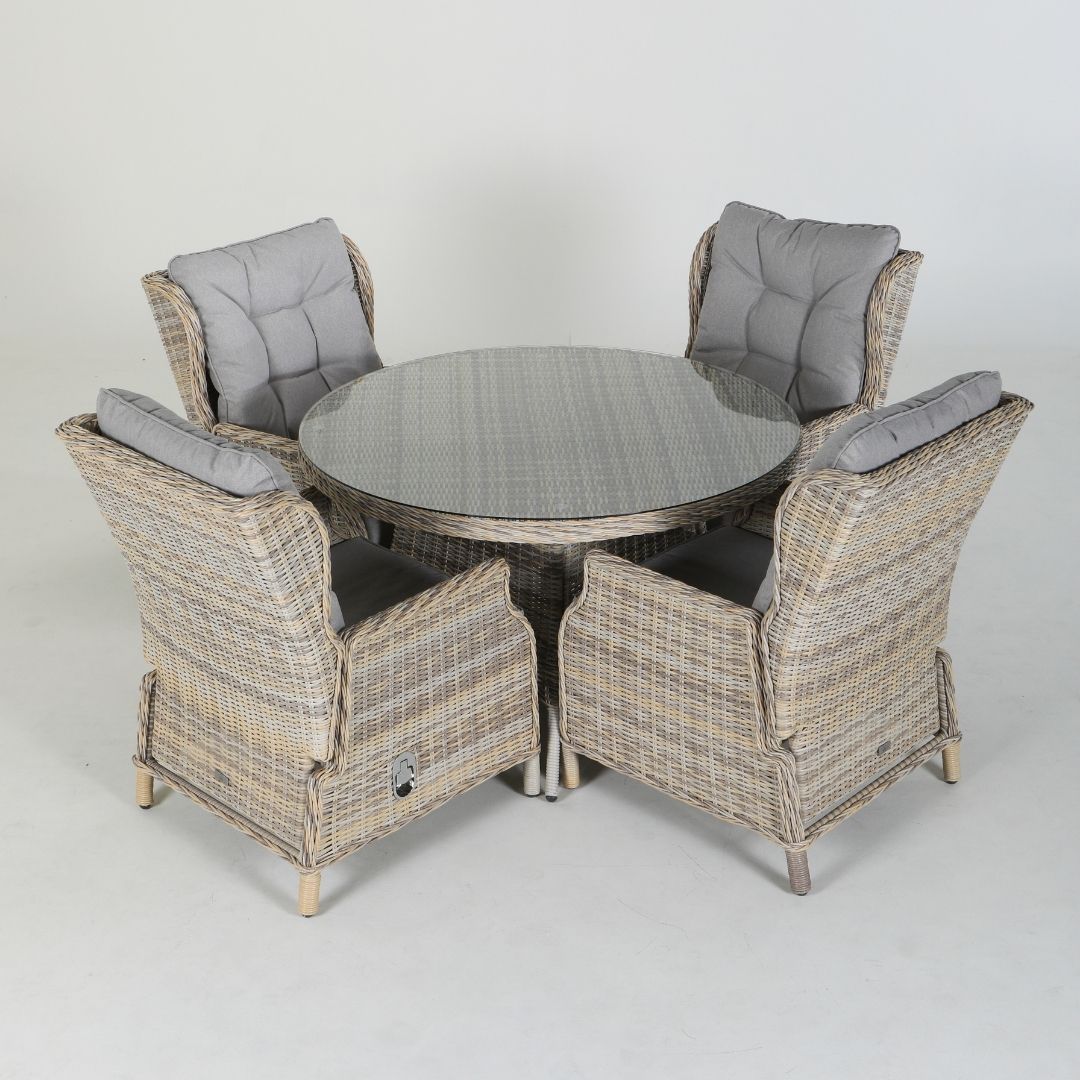 Mykonos Rattan Garden 4 Seat Dining Furniture Set