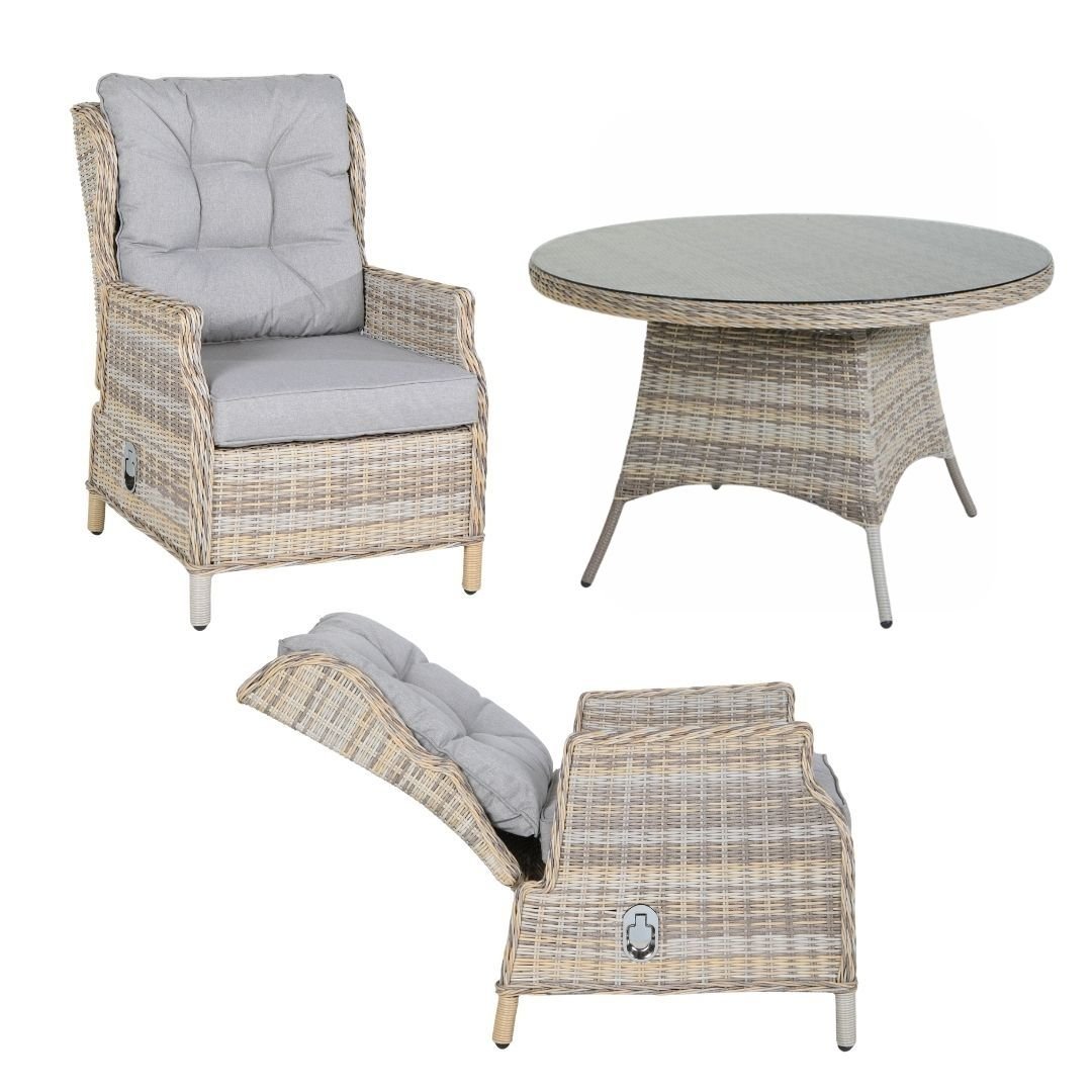 Mykonos Rattan Garden 4 Seat Dining Furniture Set