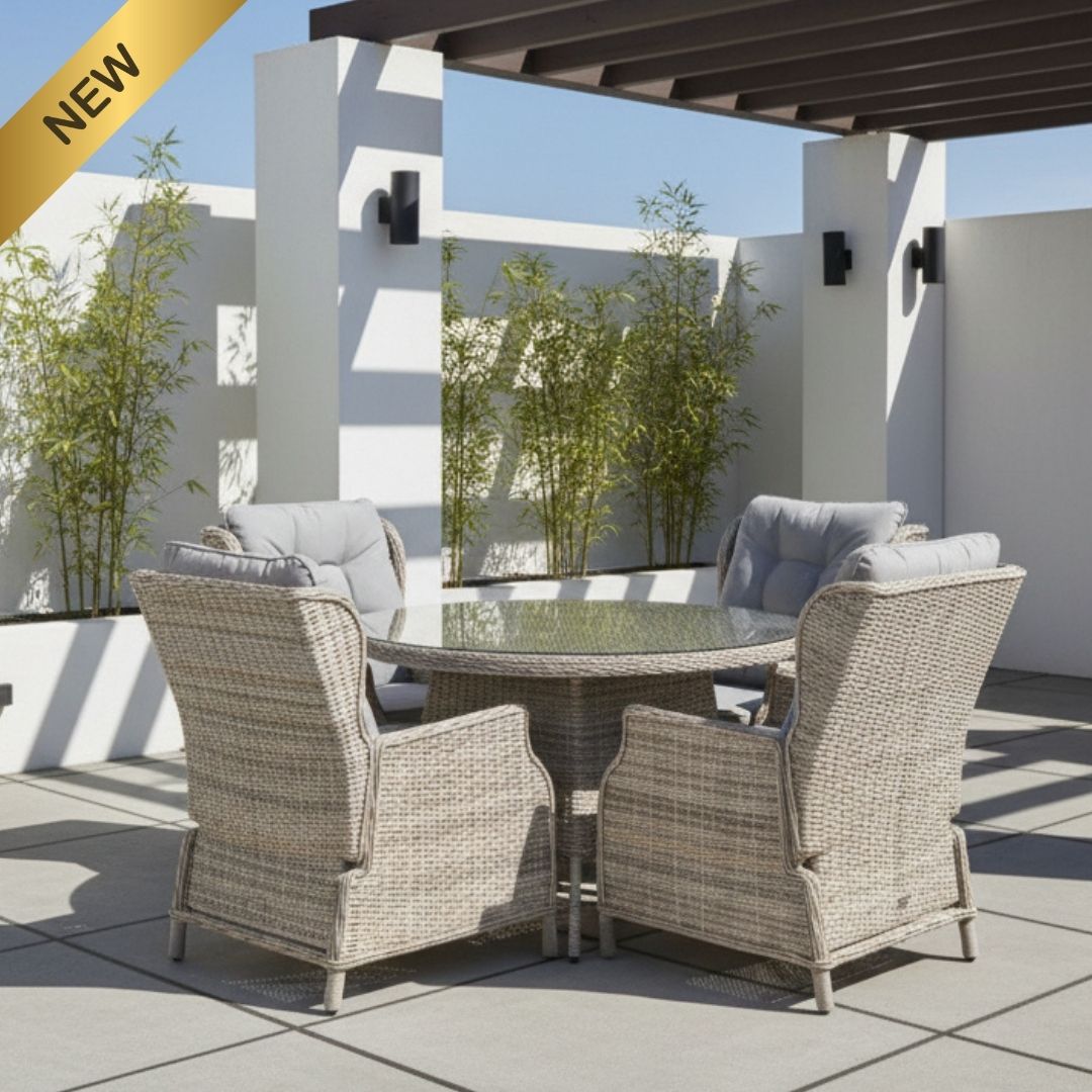 Mykonos Rattan Garden 4 Seat Dining Furniture Set