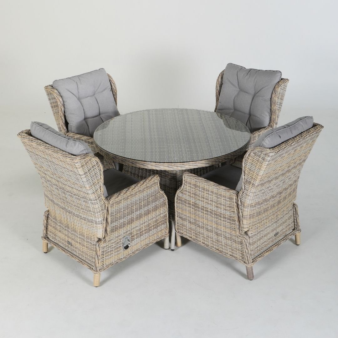 Mykonos Rattan Garden 4 Seat Dining Furniture Set