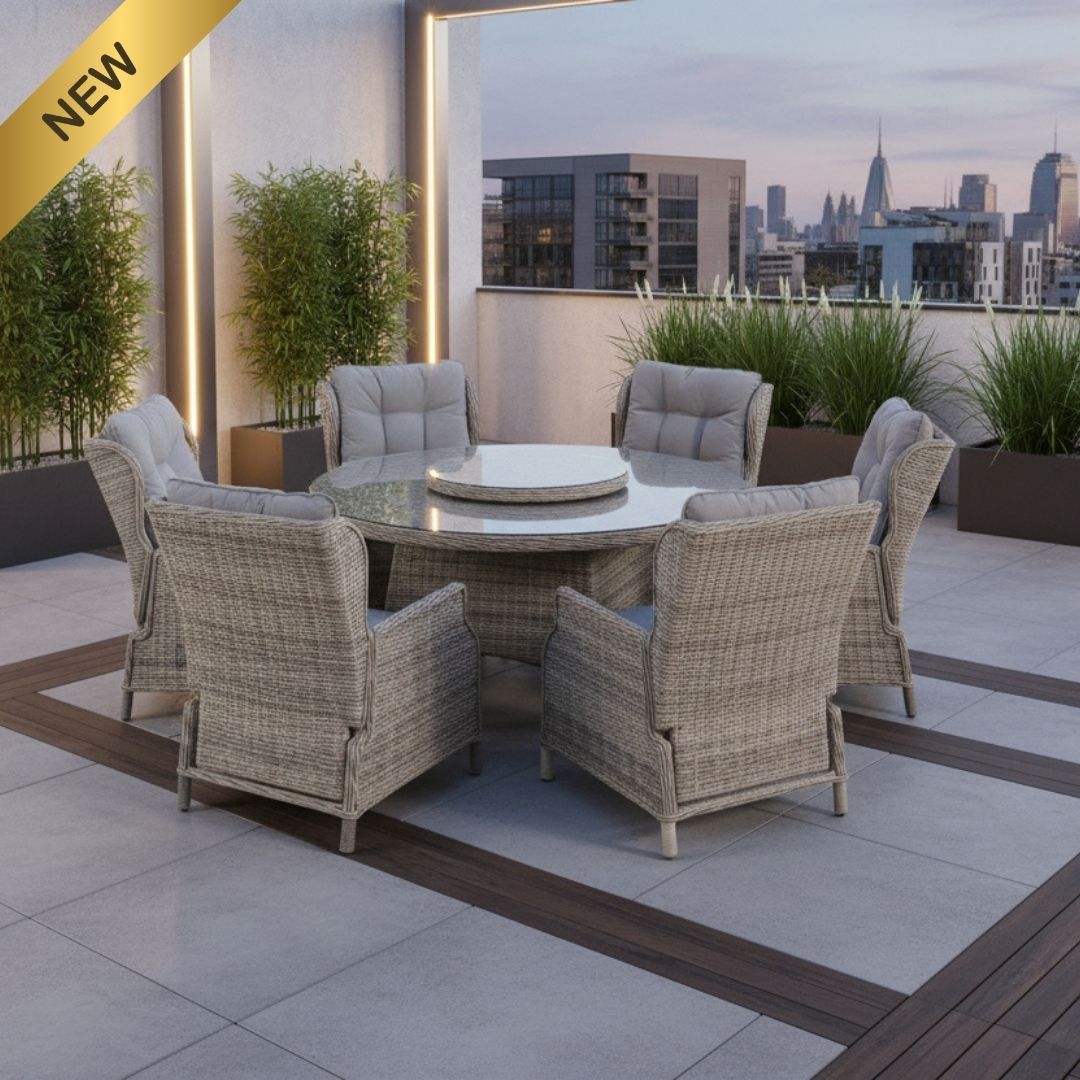 Mykonos Rattan Garden 6 Seat Dining Furniture Set