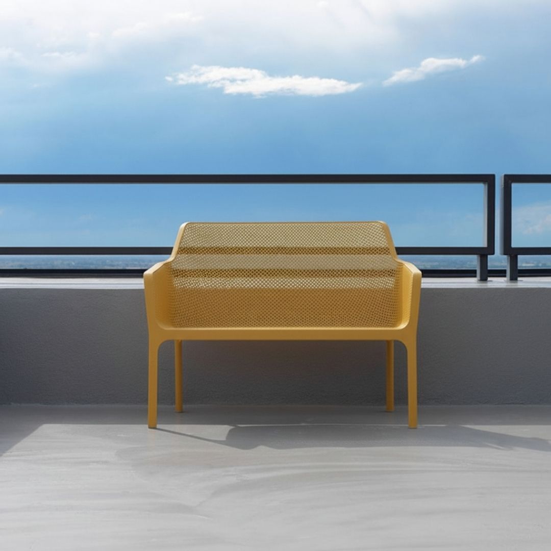 Net 4 Seat Garden Lounge Furniture Set Senape - Mustard