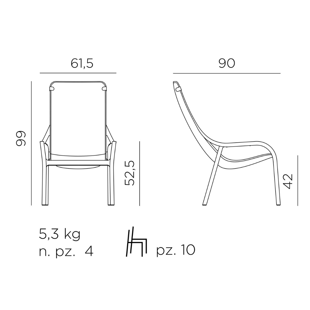 Net Garden Bistro Furniture Set Corallo - Coral