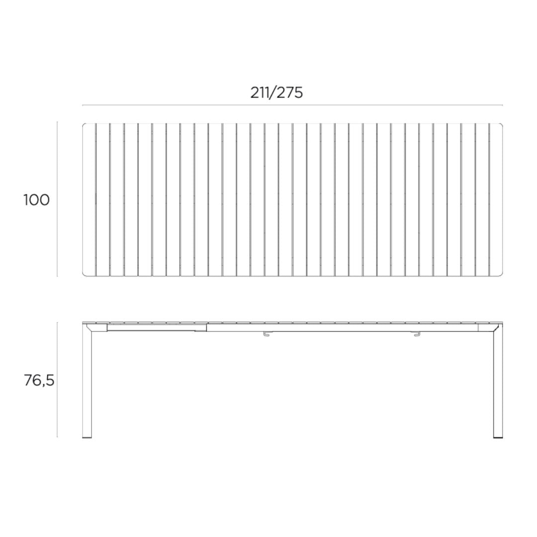 Nardi Tevere 210 Extendable Outdoor Table - Taupe