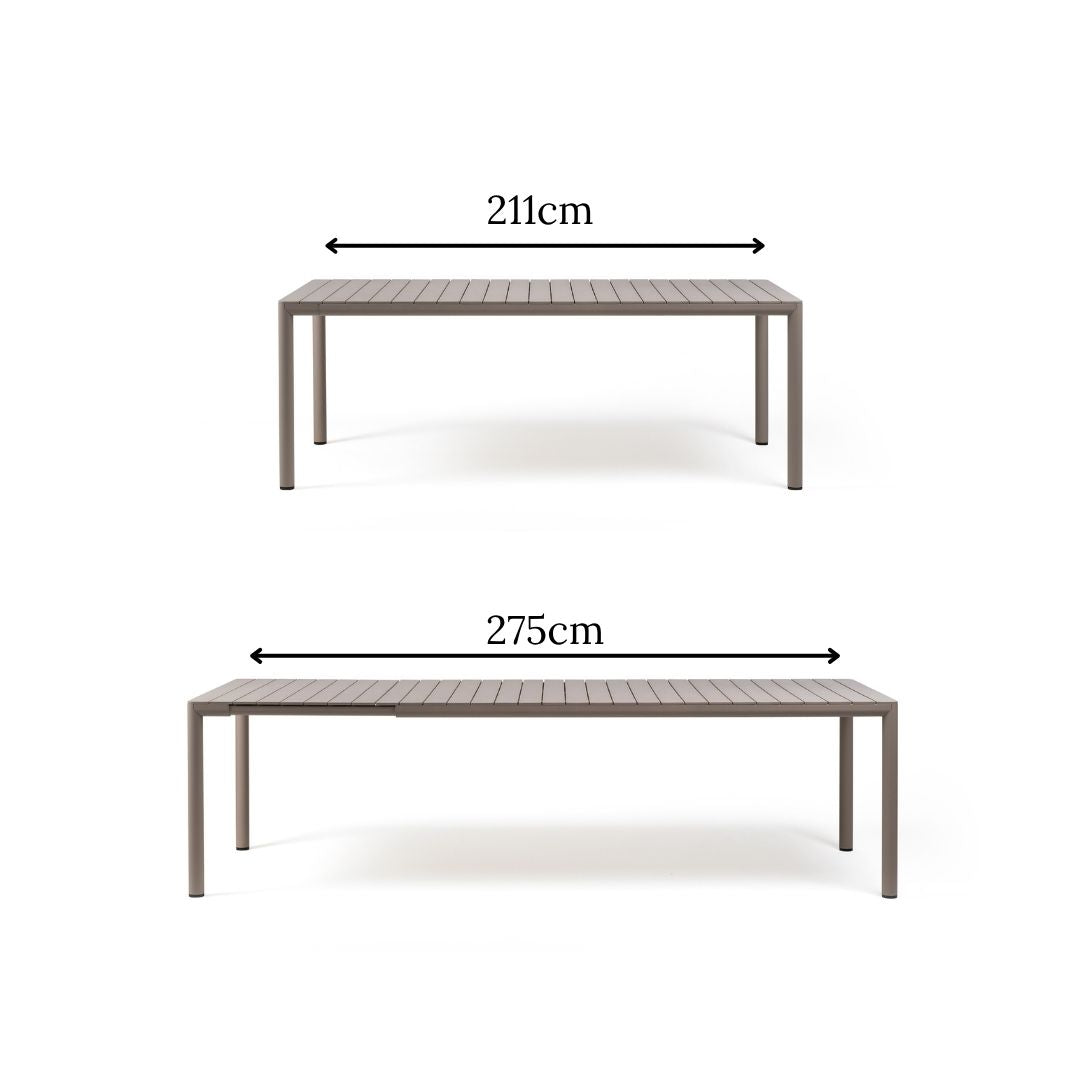 Nardi Tevere 210 Extendable Outdoor Table - Taupe