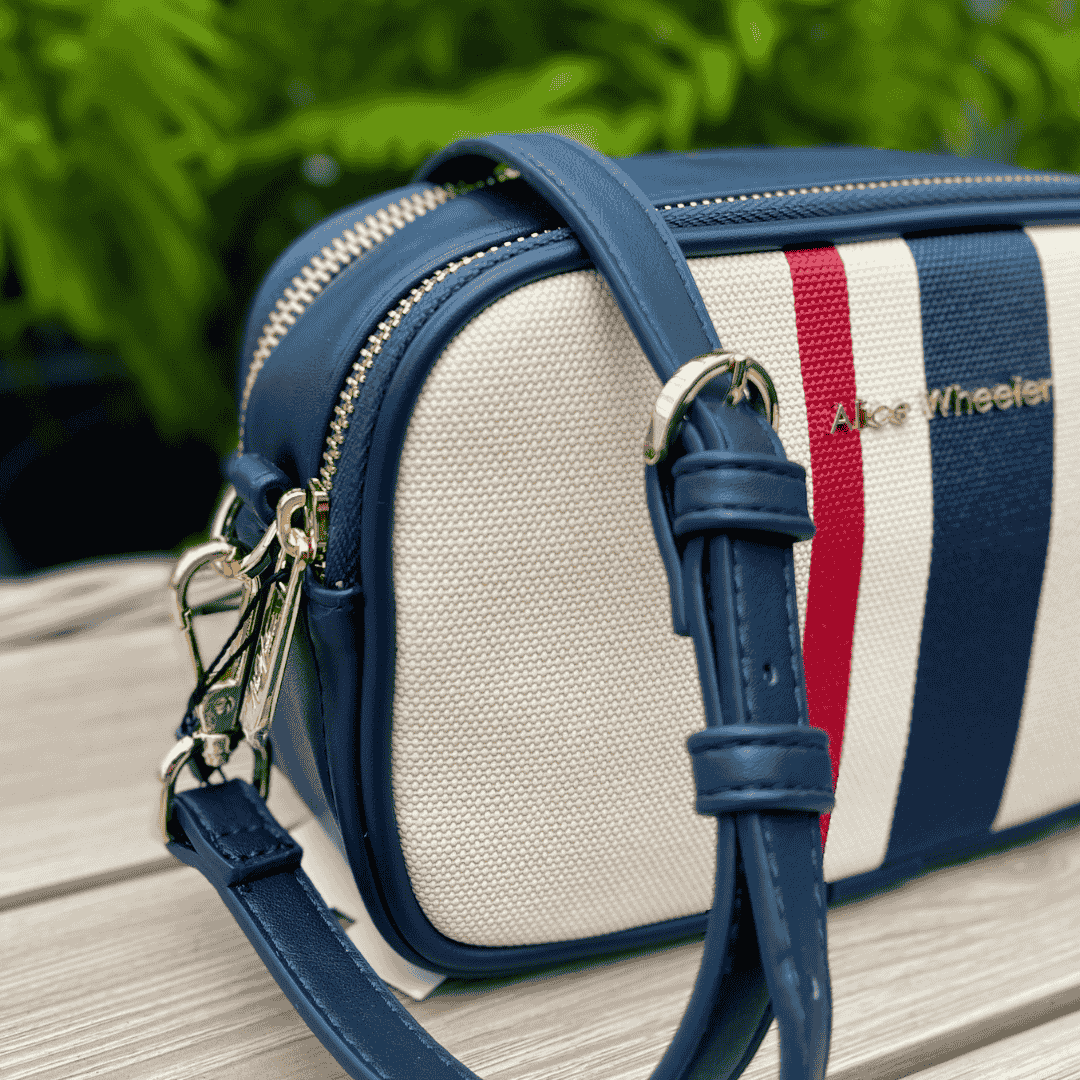 Navy Stripe Madrid Crossbody Bag