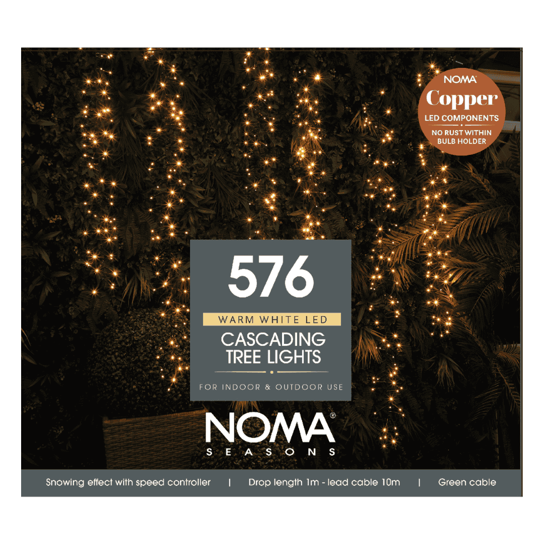 Christmas Cascading Tree Lights 576 Warm White