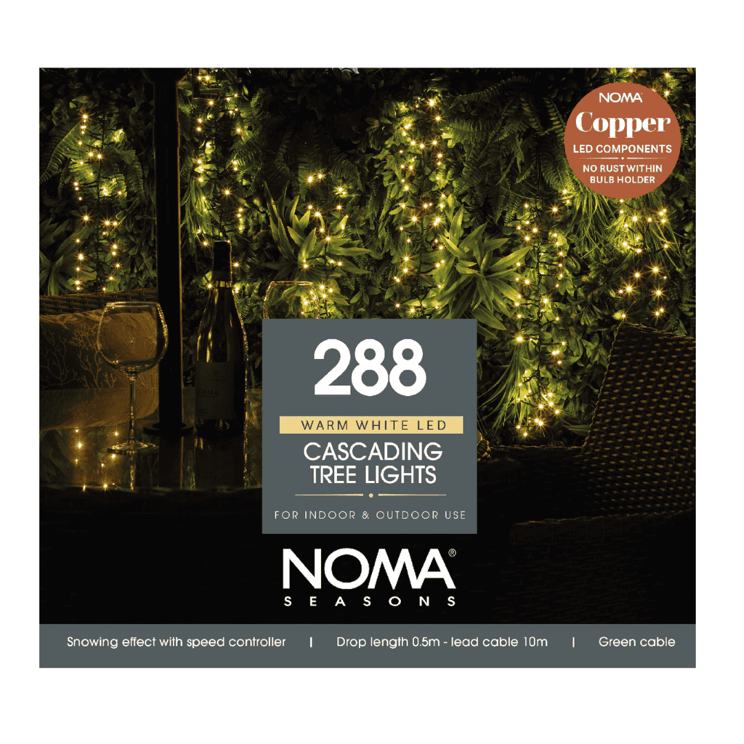 Christmas Cascading Tree Lights 288 Warm White