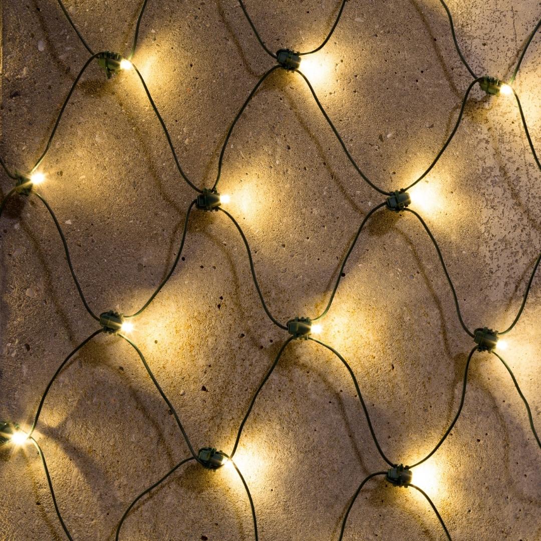 Christmas Net Lights 160 Warm White LED - Battery Operated