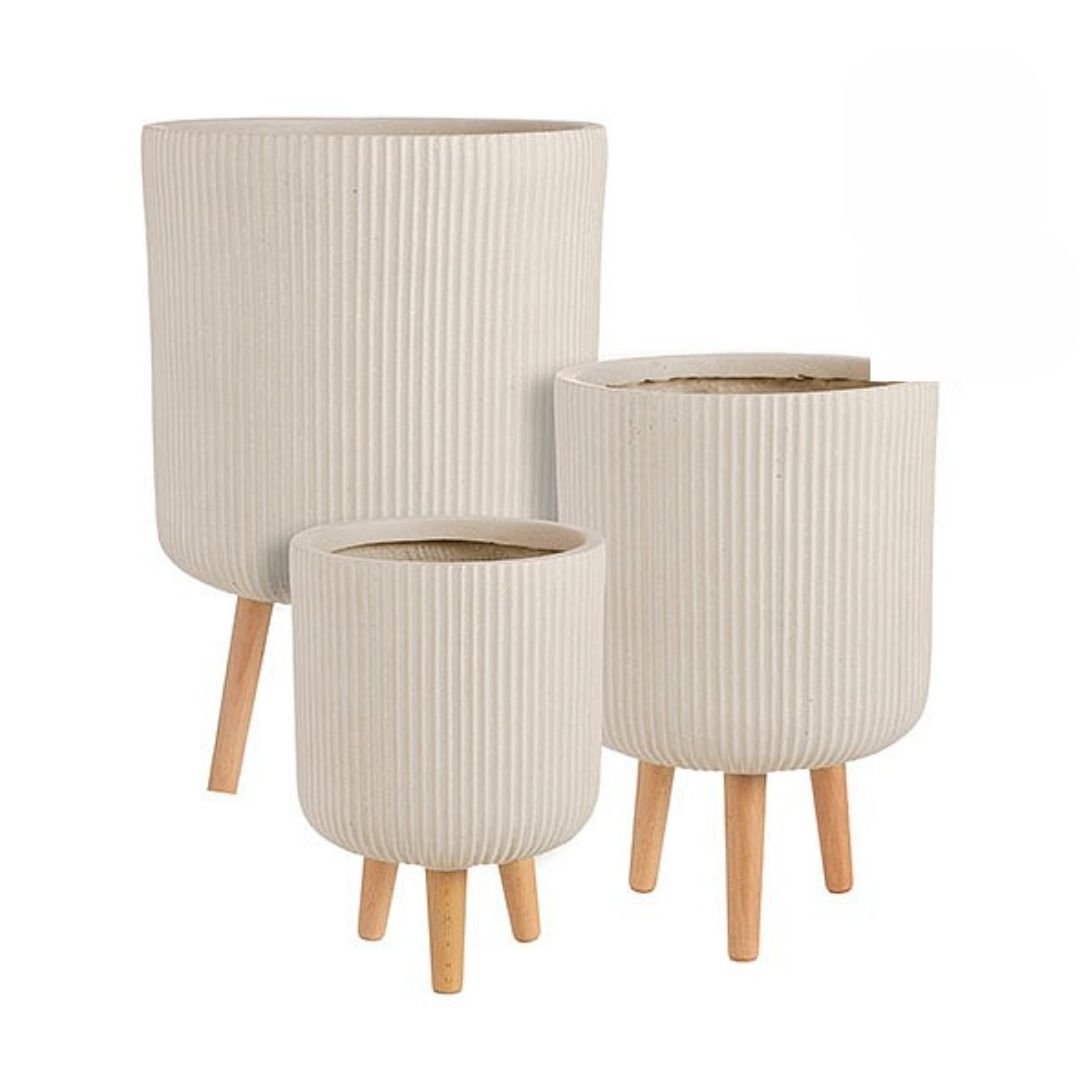 Nuovo Indoor Pot On Stand Beige