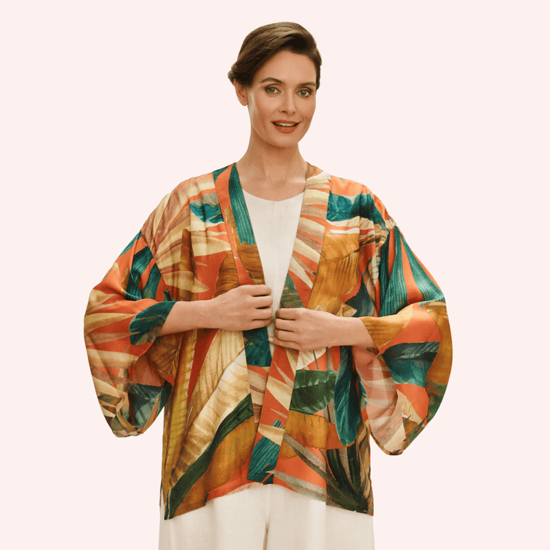 Painted Palms Kimono Jacket