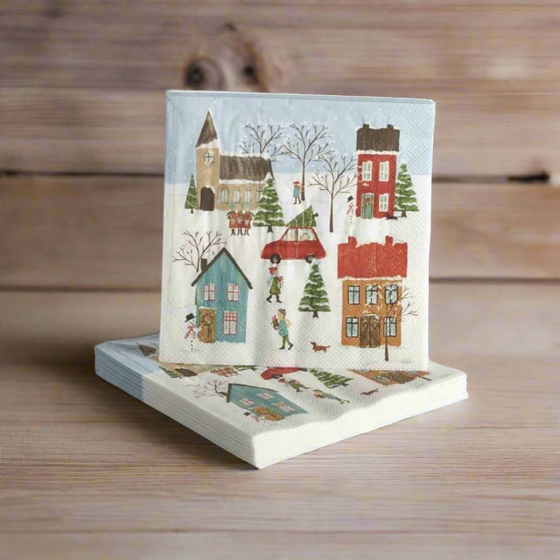 Paper Napkins Winter Scene