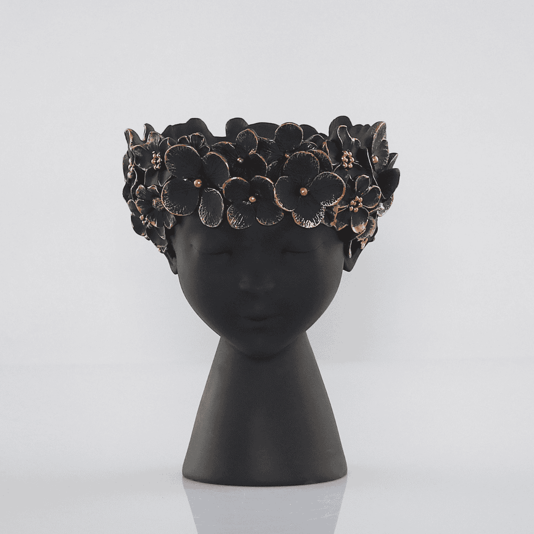 Planter Decorative Figure Black