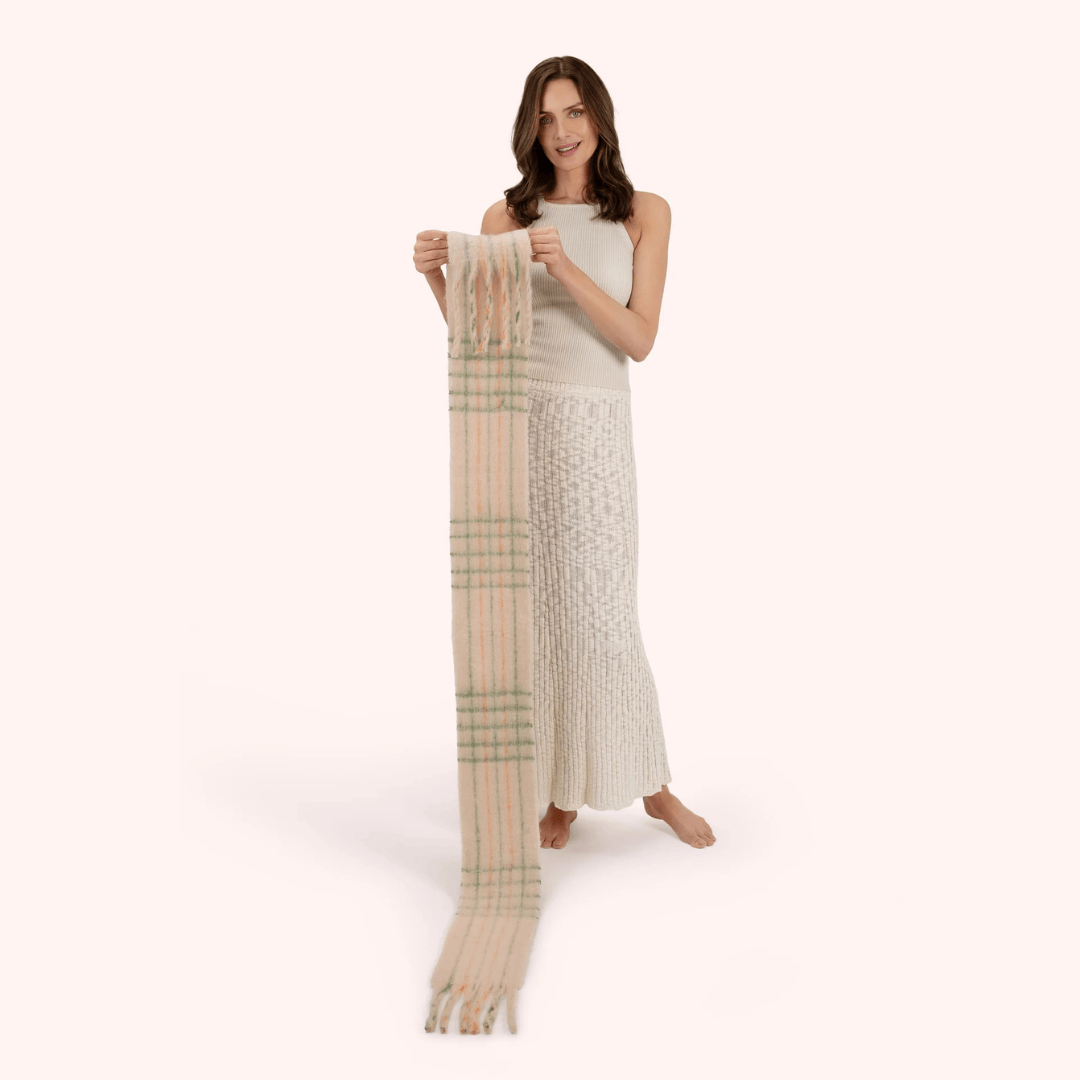 Angelica Cosy Scarf - Cream/Sage