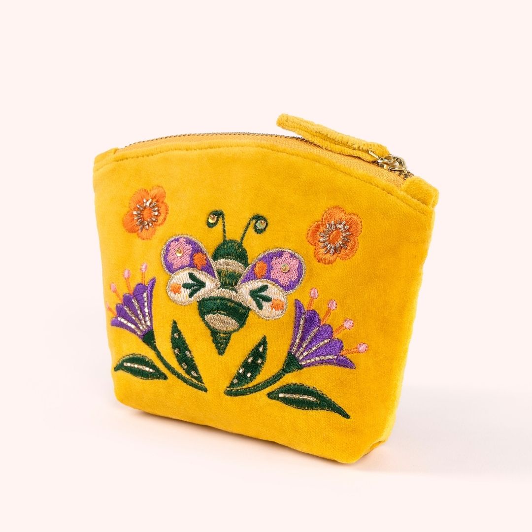 Velvet Mini Pouch - Brilliant Bumblebee
