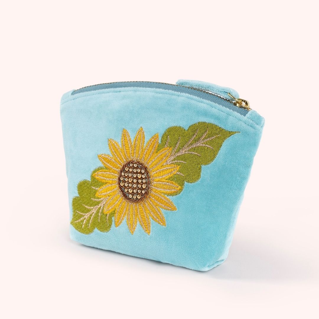 Velvet Mini Pouch - Summer Sunflower