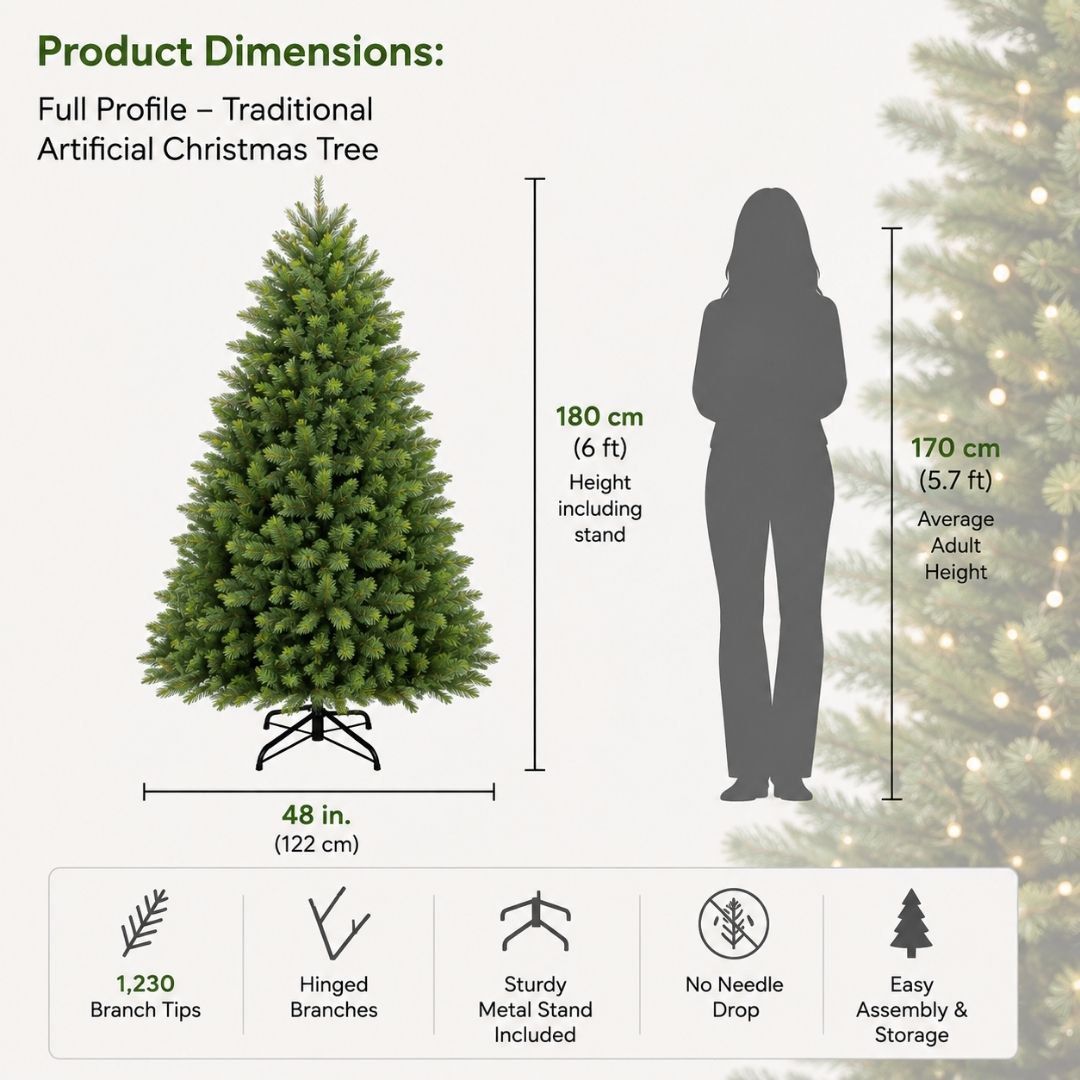6ft Kensington Fir Artificial Christmas Tree