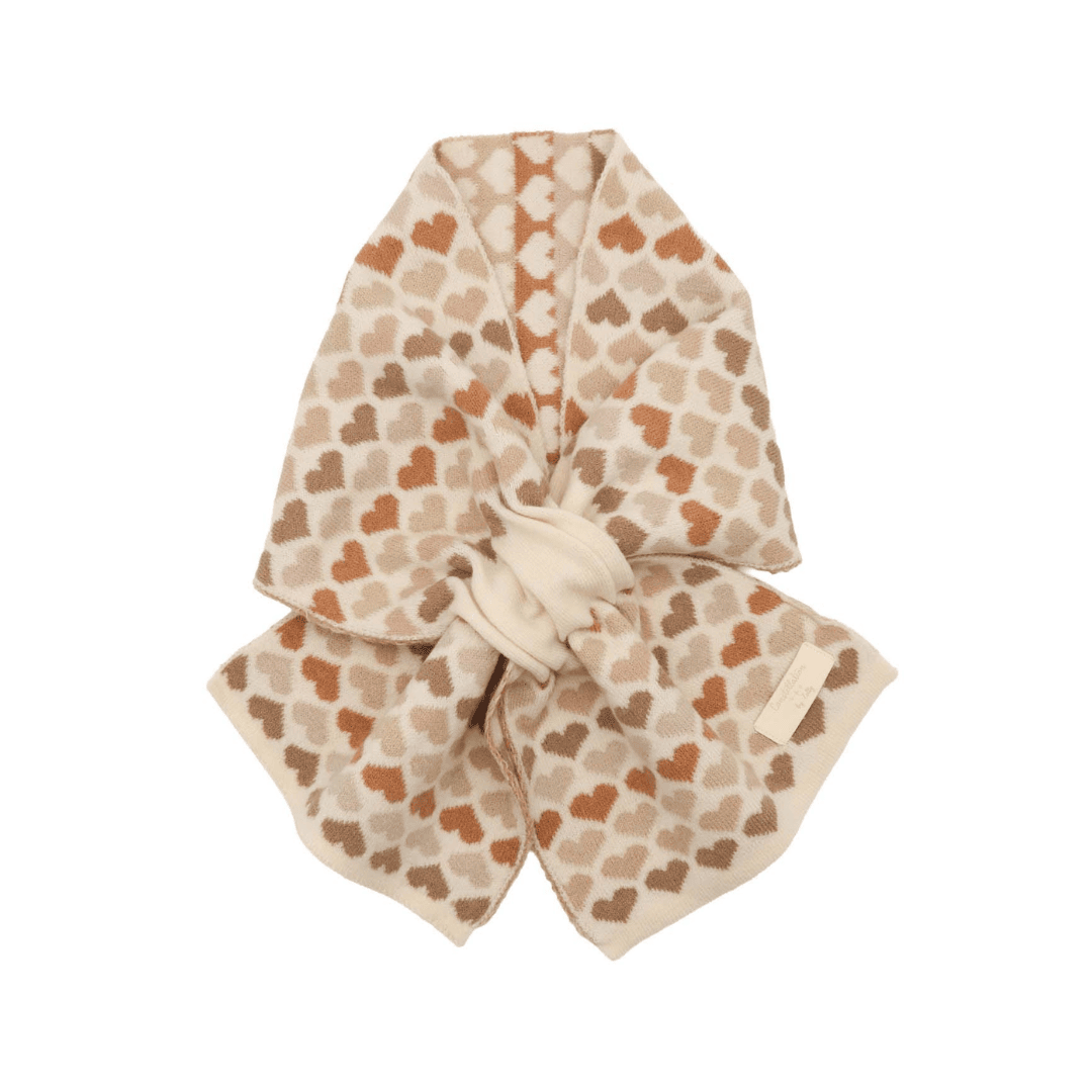 Pull Through Scarf - Hearts Taupe