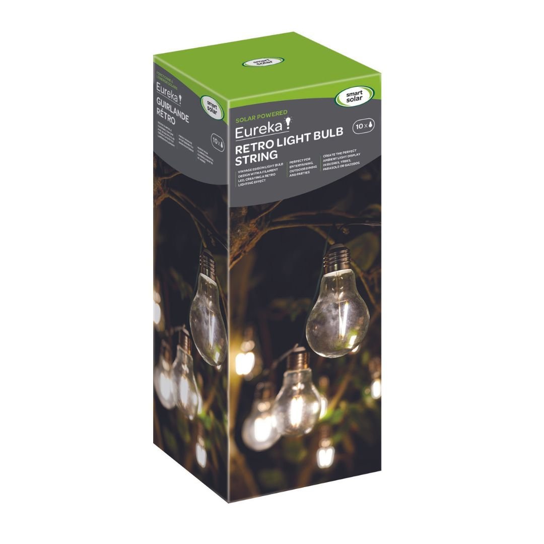 Retro Solar String Lights 10 Bulbs