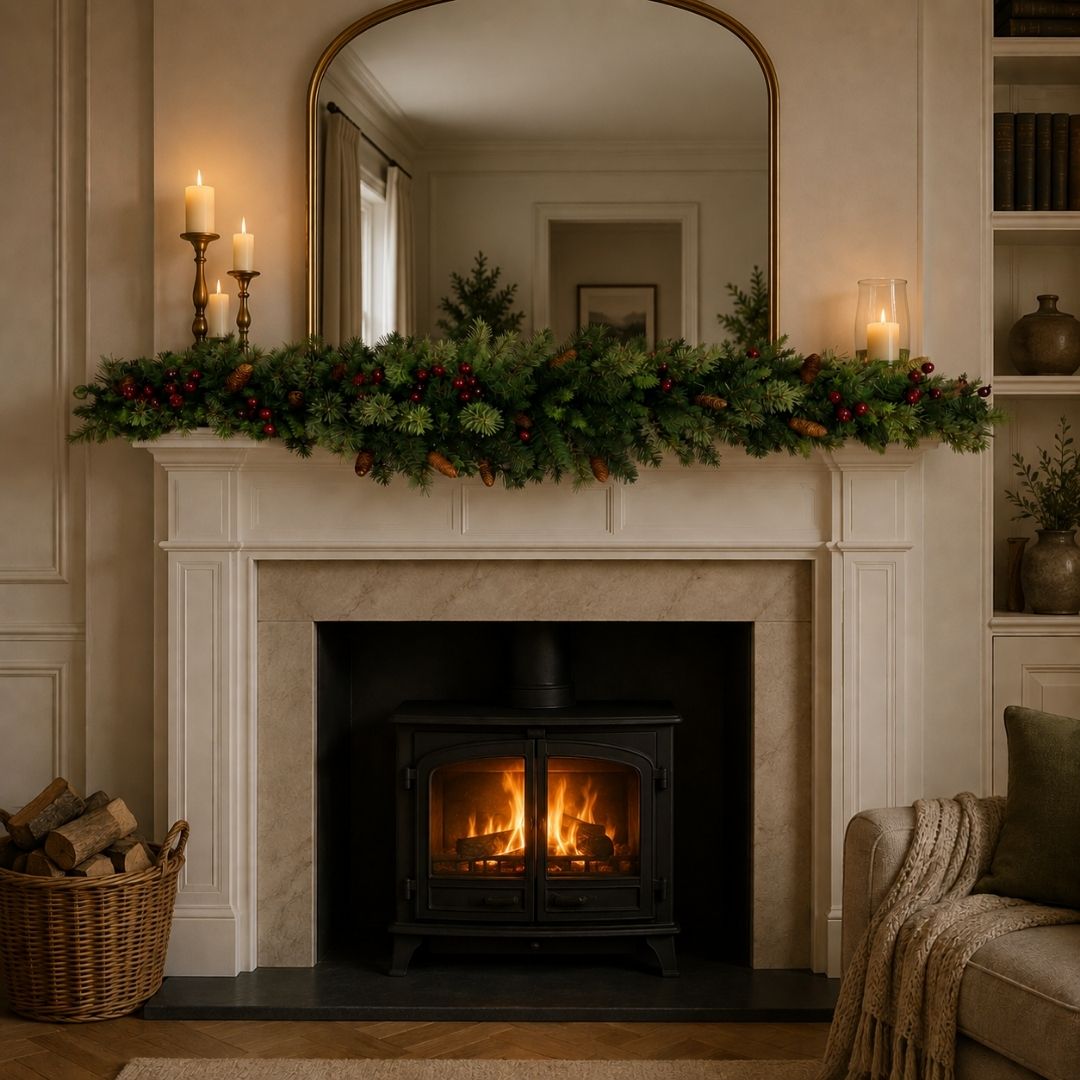 Rutland Pine 6ft Christmas Swag with Berries