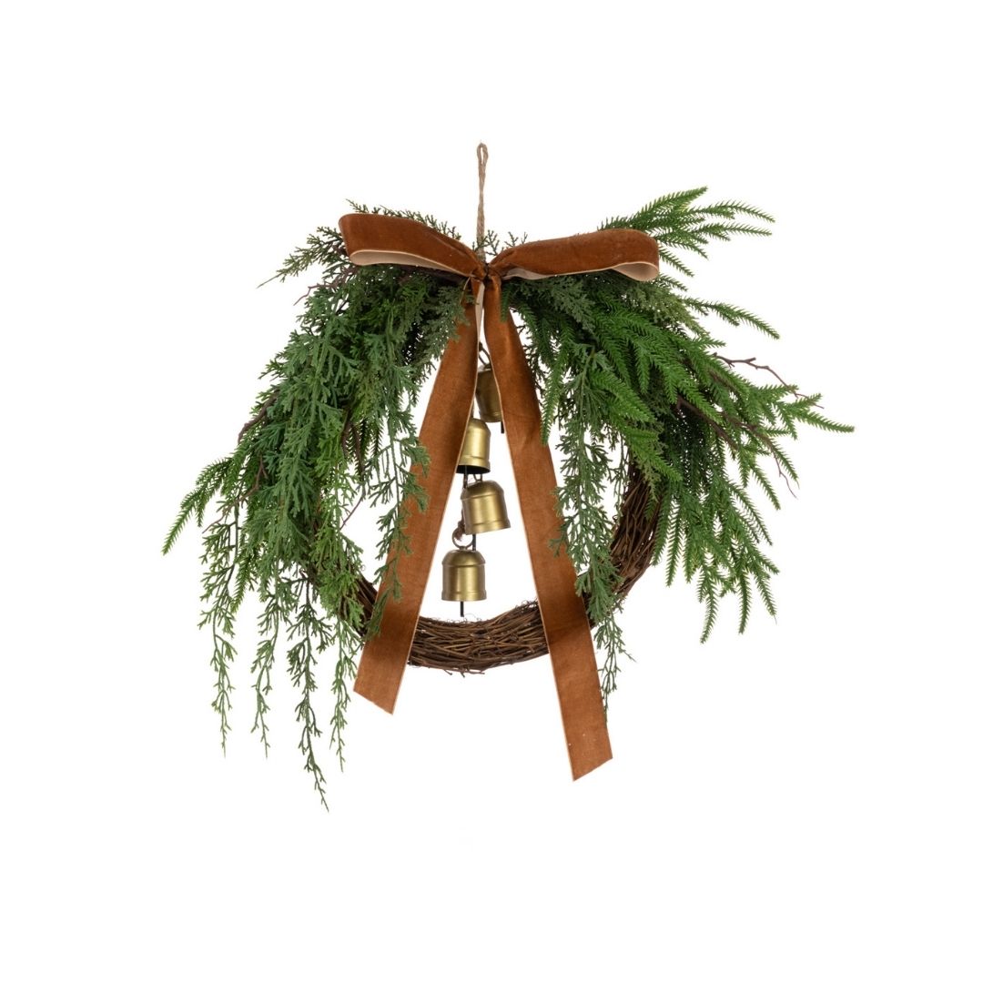 Christmas Demi Wreath Bow and Bells