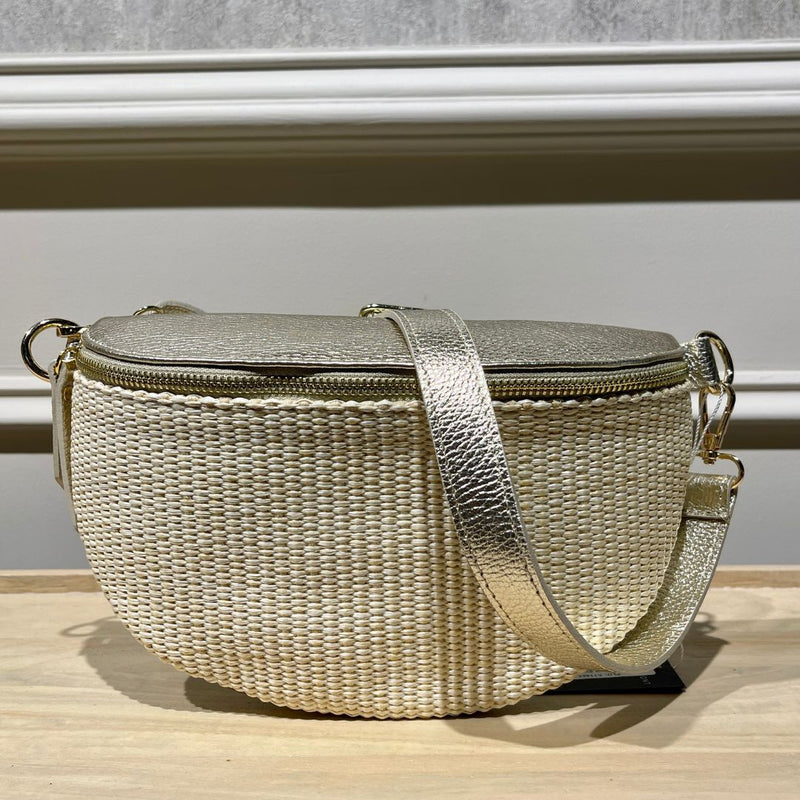 Sling Bag Raffia Gold