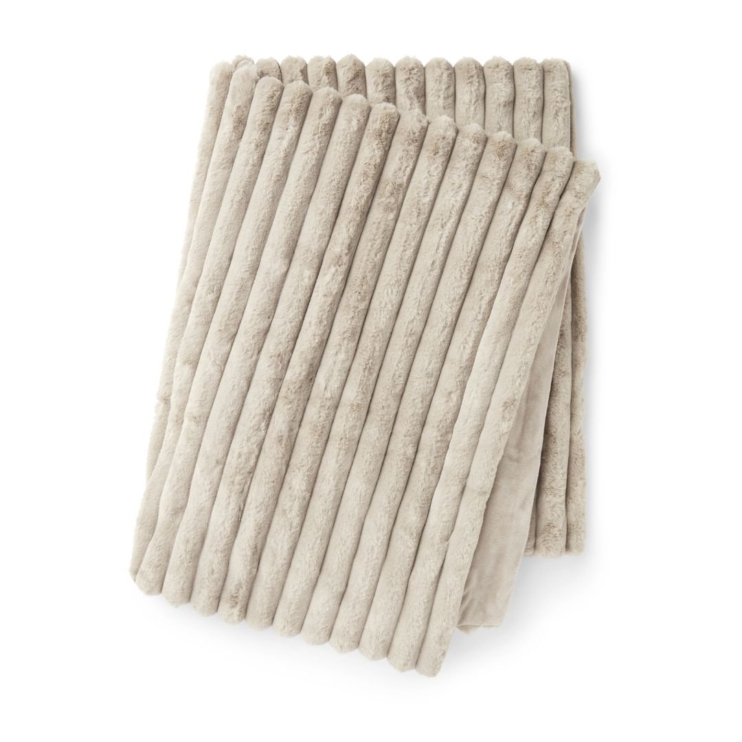 Stripy Blanket Taupe